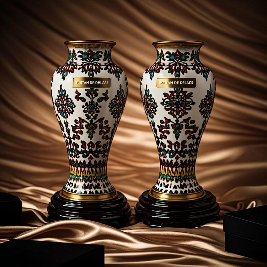 Vases Décoratifs Noir & Or — Paire — SULPALAIS