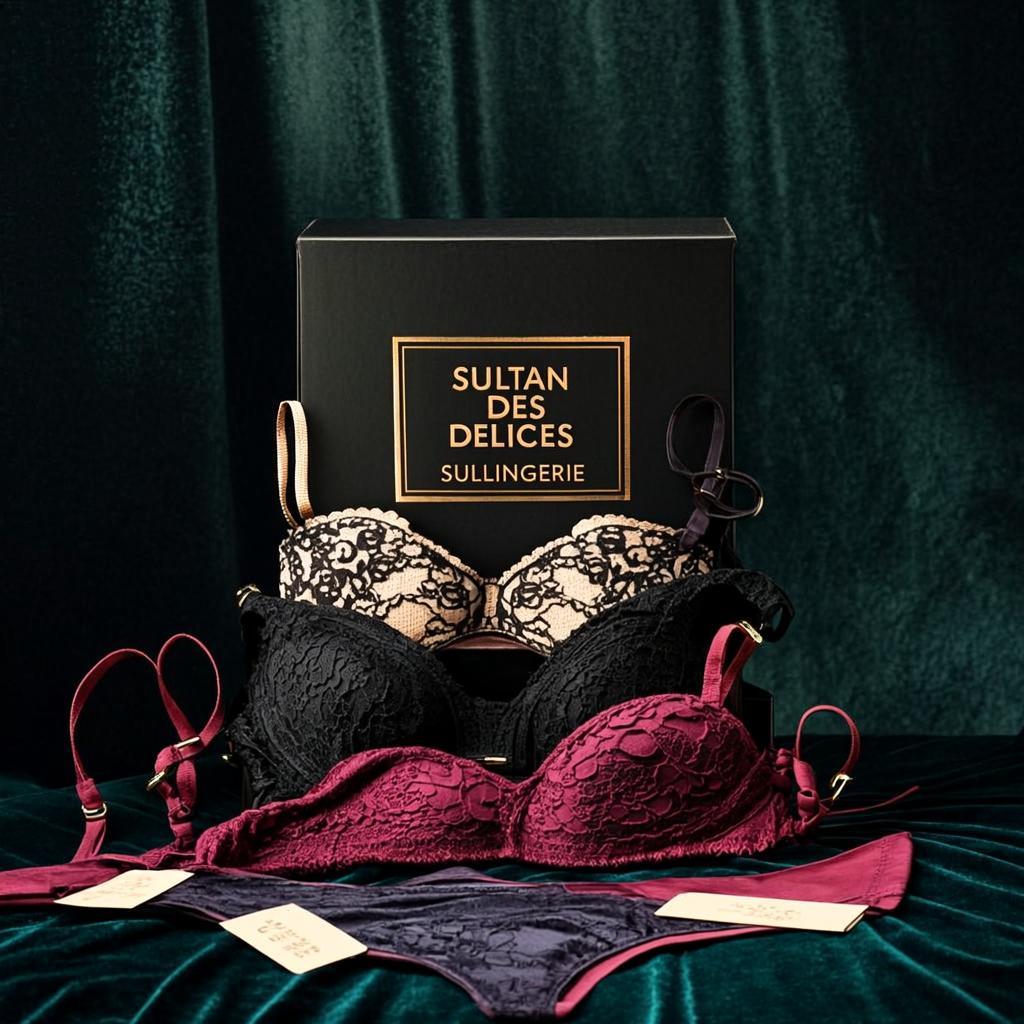 Ensemble Dentelle Noire & Or — SULLINGERIE