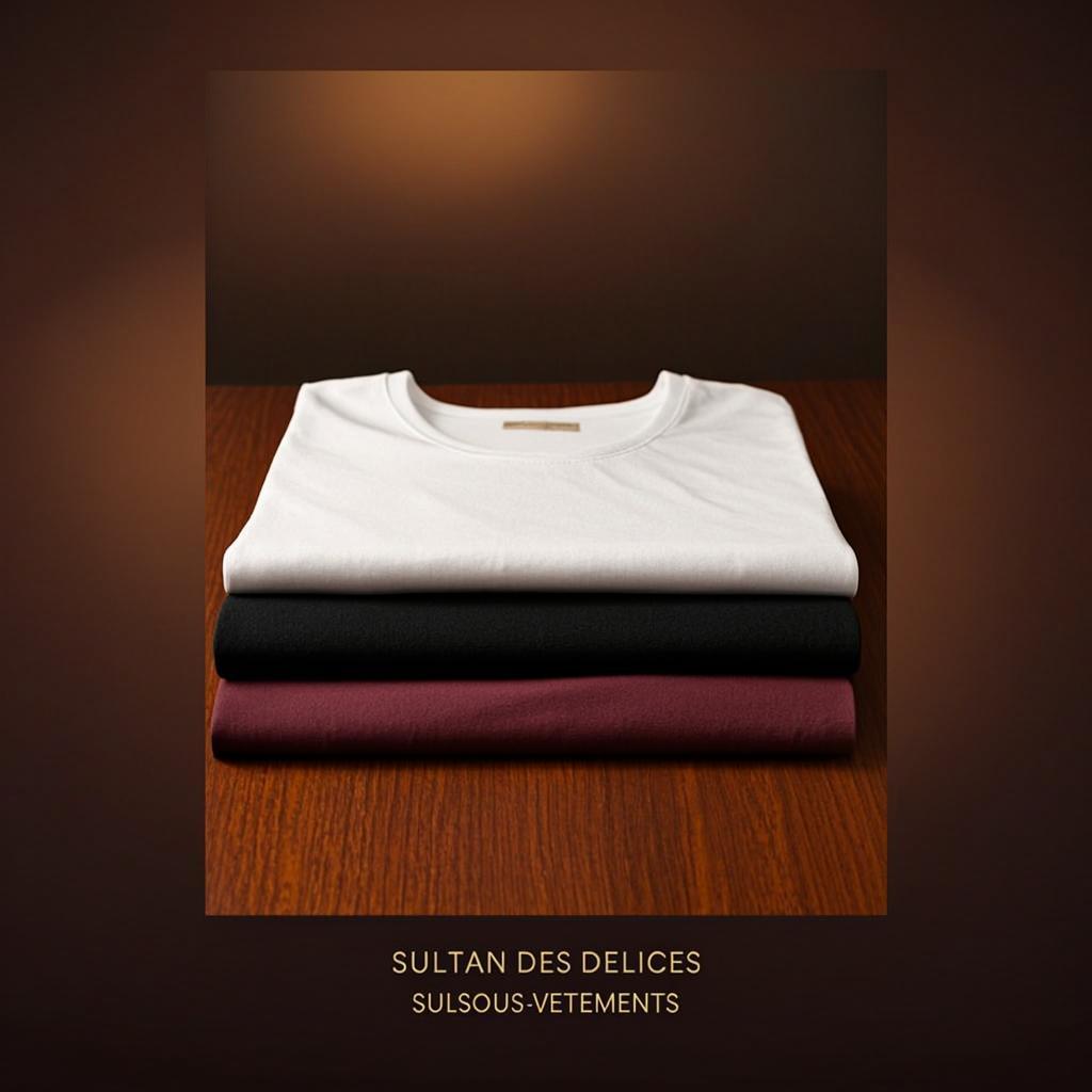 Lot Trois T-Shirts Coton Égyptien — SULSOUS-VETEMENTS