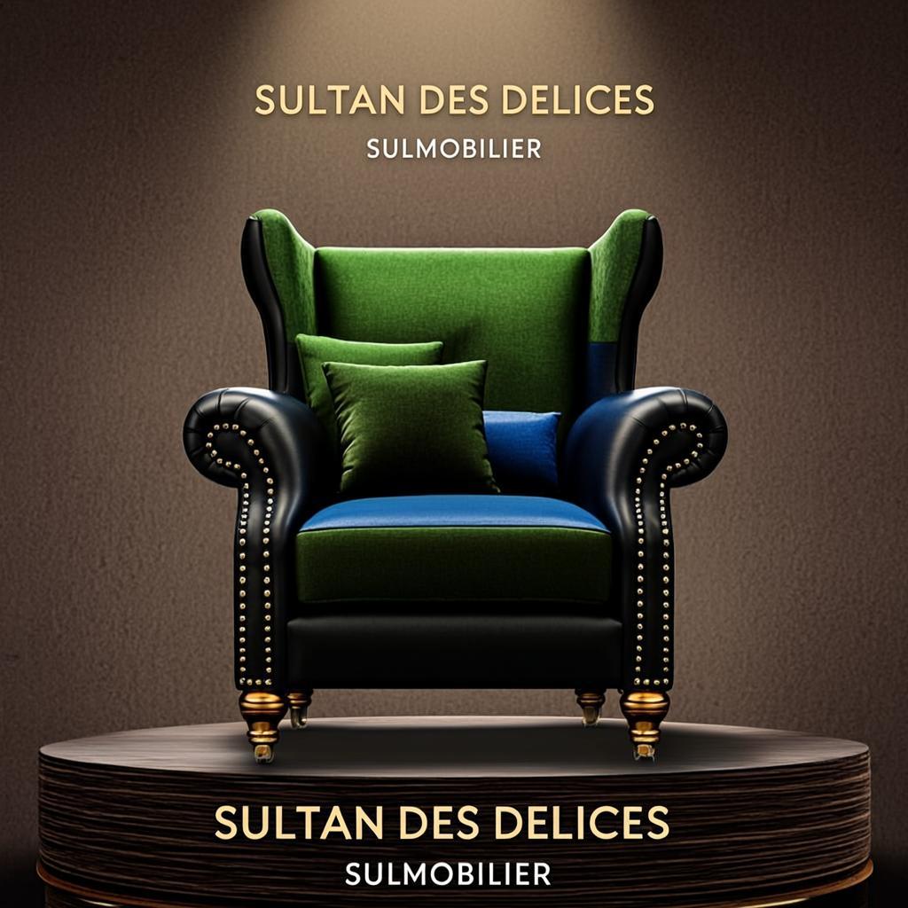 Fauteuil Club Cuir Noir Royal — SULMOBILIER
