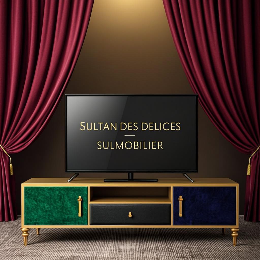Meuble TV Design Or Mat — SULMOBILIER